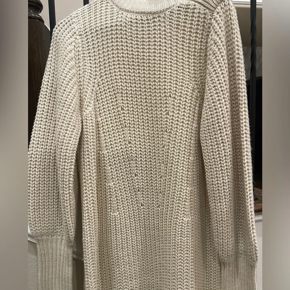 Elegant Anthropologie Cream Knit Sweater Dress - Picture 6 of 11